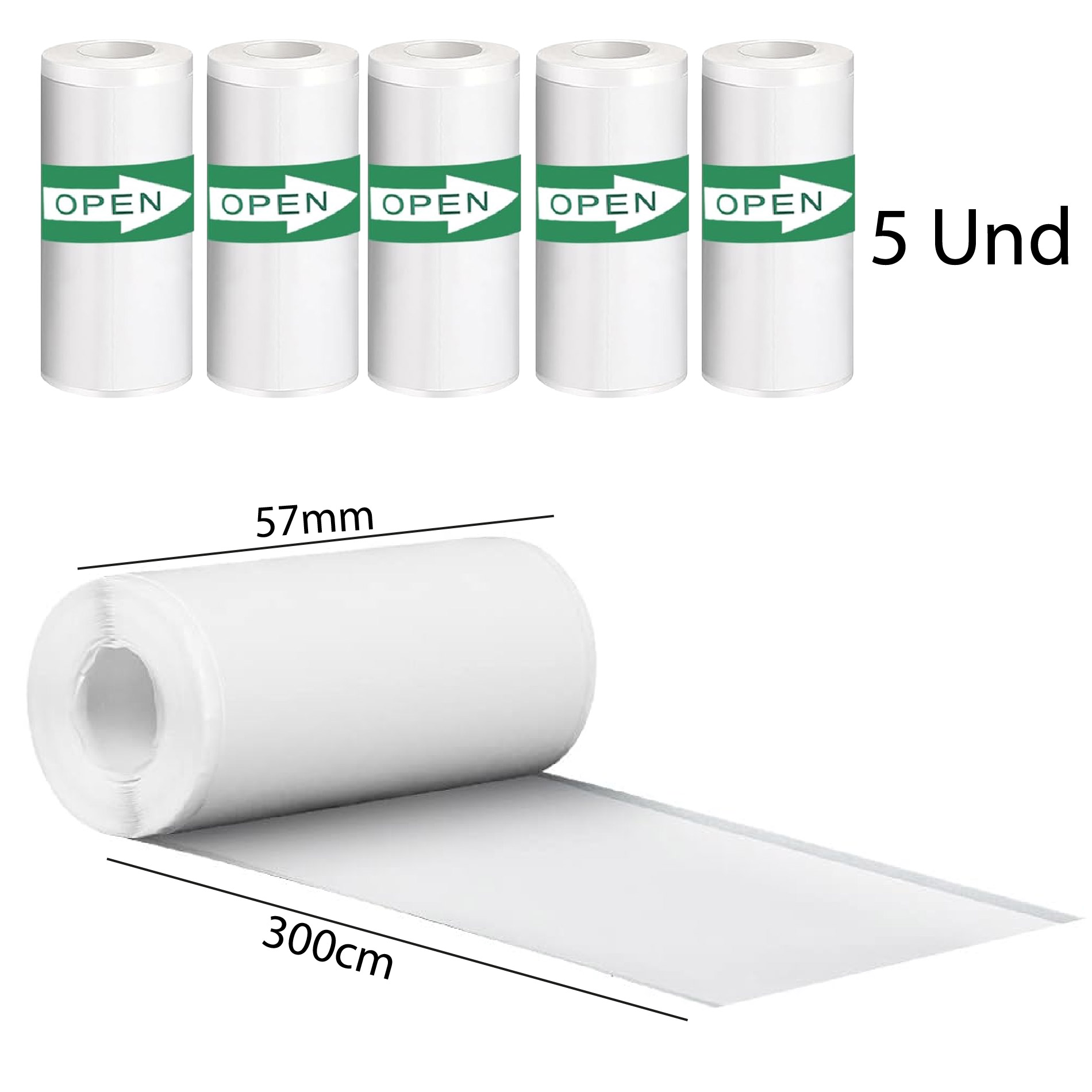 Miniatura 5 de Combo X5 Papel Térmico Adhesivo 57mm-3mt